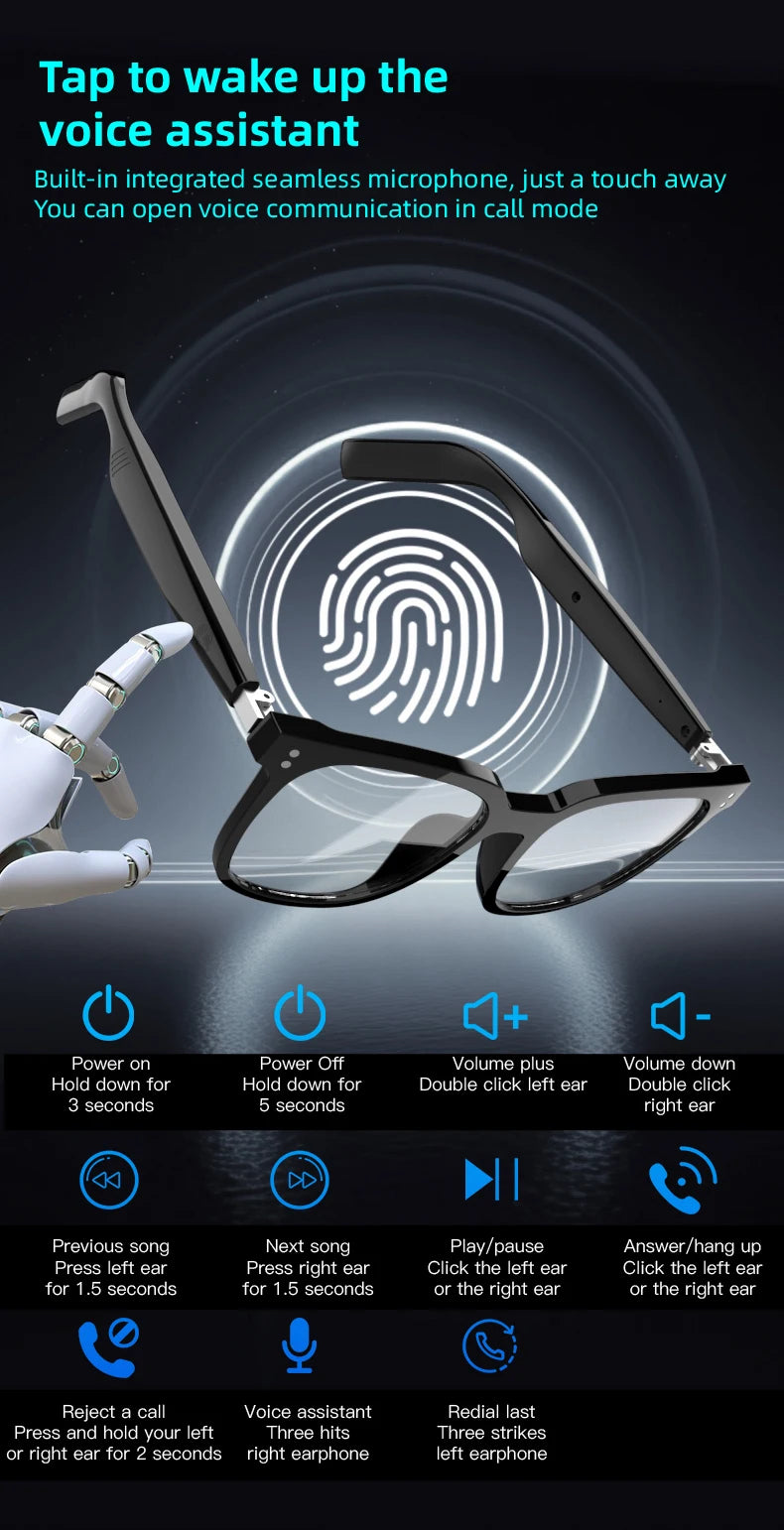 3-in-1 Smart Sunglasses with TWS Earphones