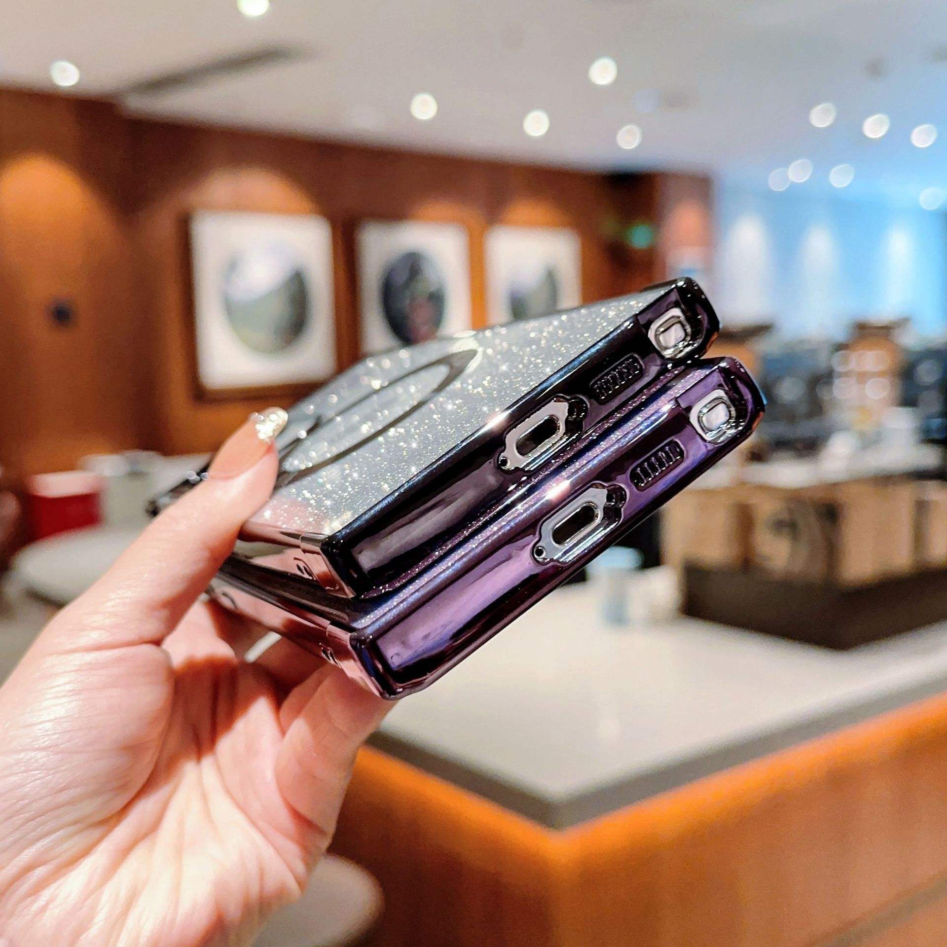 Luxury Gradient Glitter Love Heart Case for Samsung