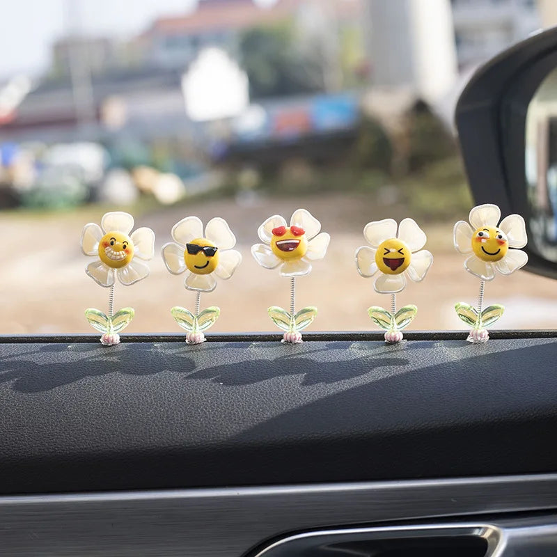 Luxury Car Interior Kits Funny Expression Spring Ornaments Resin