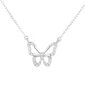 Elegant Zircon Butterfly Sterling Silver Necklace