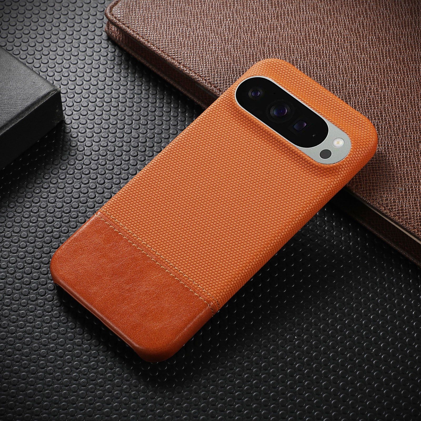 PU Leather Splicing Matte Back Cover for Google Pixel