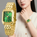 Elegant Gold & Silver Ladies Alloy Strap Watch