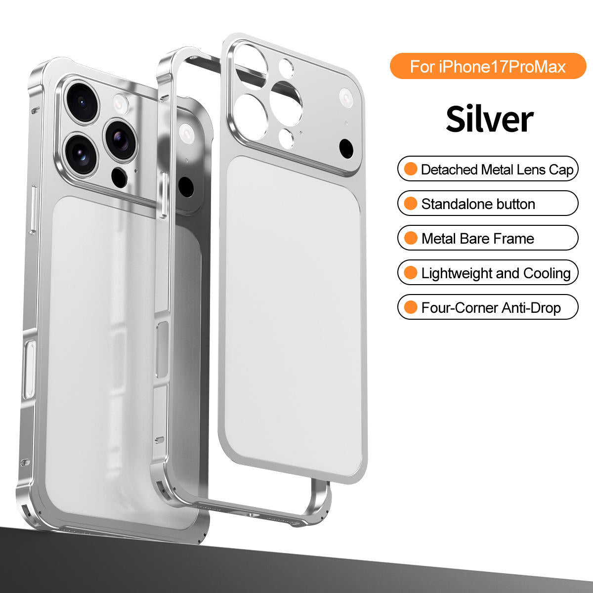 Luxury Metal Convert Frame Case for iPhone 17 Pro Max