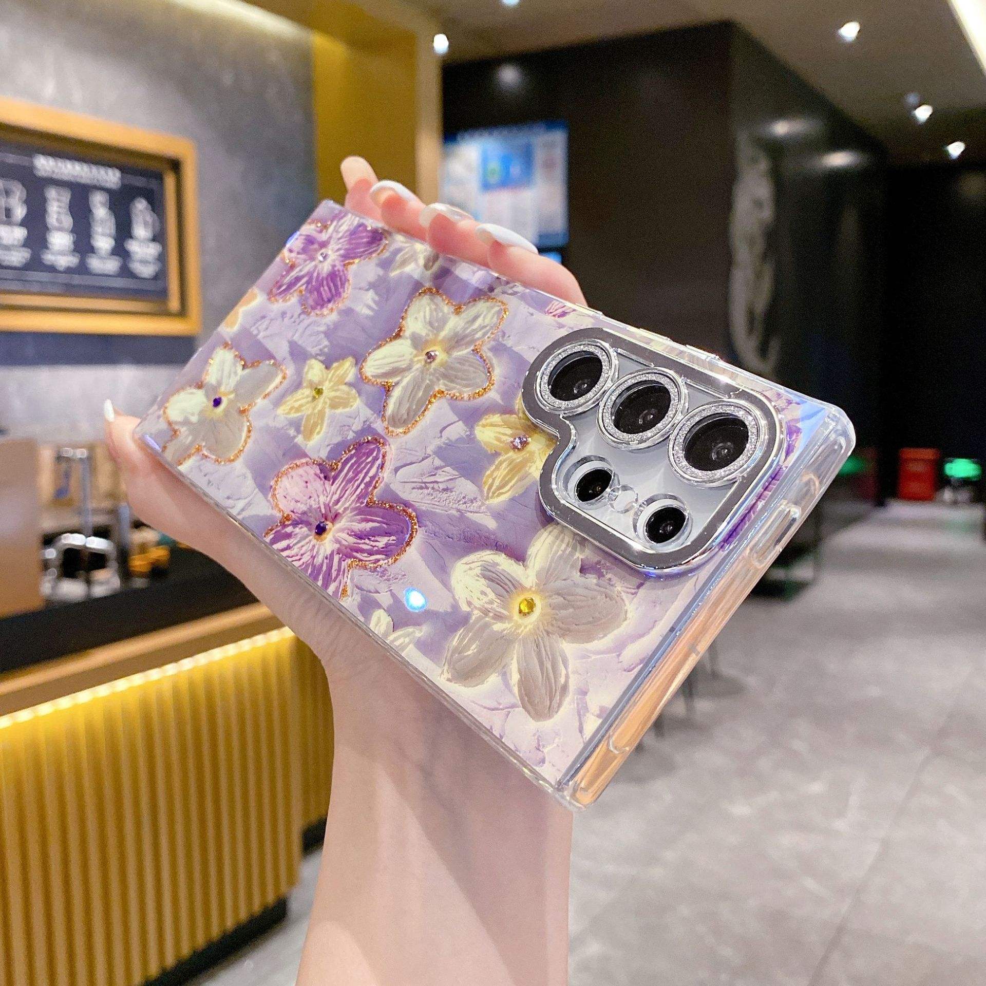 Electroplated IMD Flower Marble Cover for Samsung