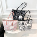 Fashionable Large Capacity Women's Graffiti Zipper Shoulder Bag