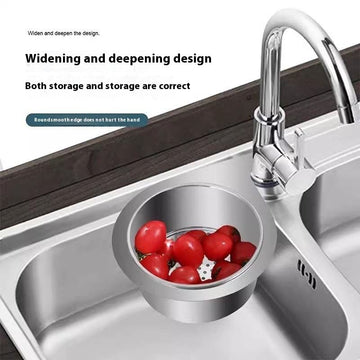 Stainless Steel Swan Drain Basket for Kitchen Sink – Fruit & Vegetable Washing Rack