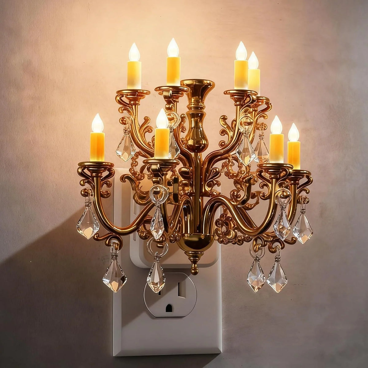 LOHAS Pendant-Style Night Lights Flameless Candle Rotatable Wall Plug