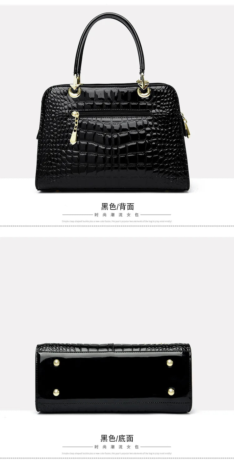 Large Capacity Shoulder Bag Handbag Grain Fashion Bags for Ladies