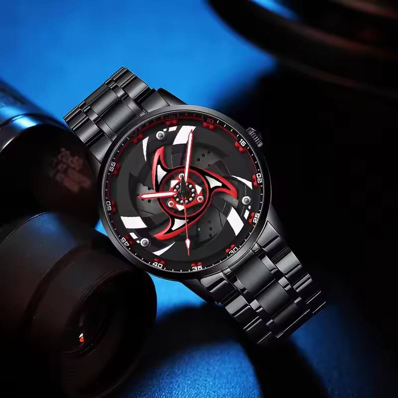 TurboWheel 3D Sports Car Quartz Watch – 42mm Rotating Dial Men’s Business Timepiece