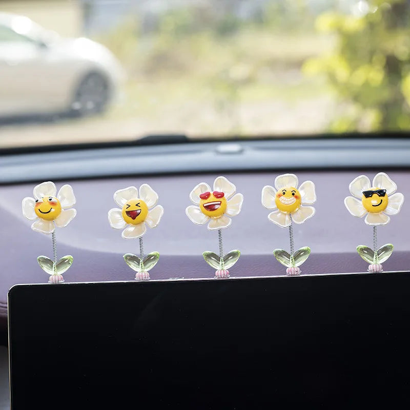 Luxury Car Interior Kits Funny Expression Spring Ornaments Resin