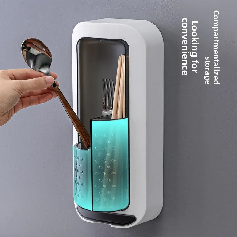 No-Drill Wall-Mounted Kitchen Utensil Holder New Rotating Household