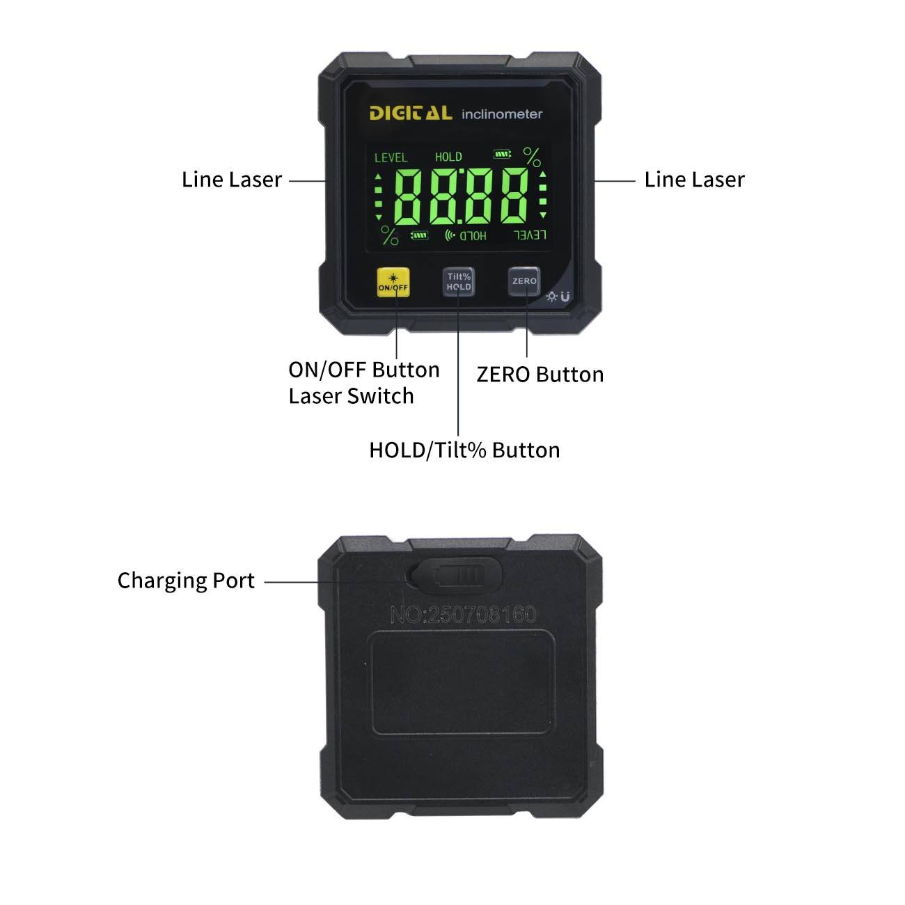 SHAHE Digital Laser Angle Finder