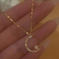 Crystal Moon Pendant Necklace for Women - Elegant Wedding Jewelry