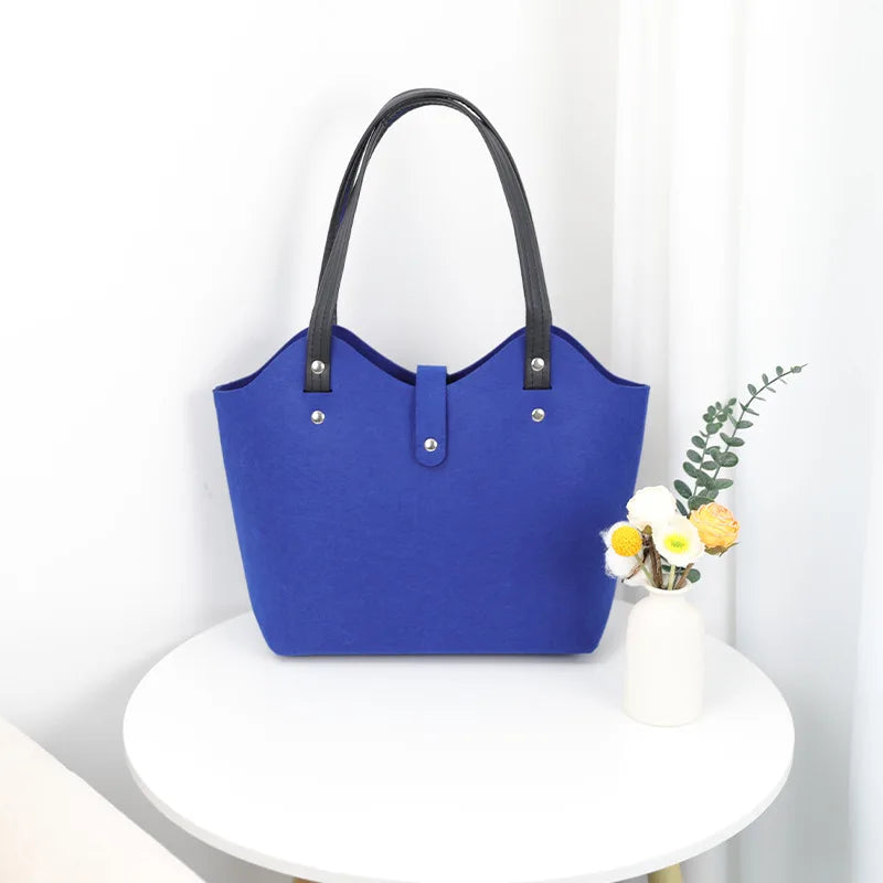 Large Capacity Felt Fabric Travel Shopping Bag Wool Woman