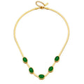 Emerald Flat Chain Necklace for Women