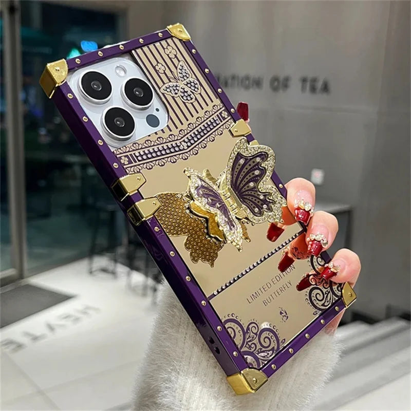 Luxury Diamond Butterfly iPhone Case Stand