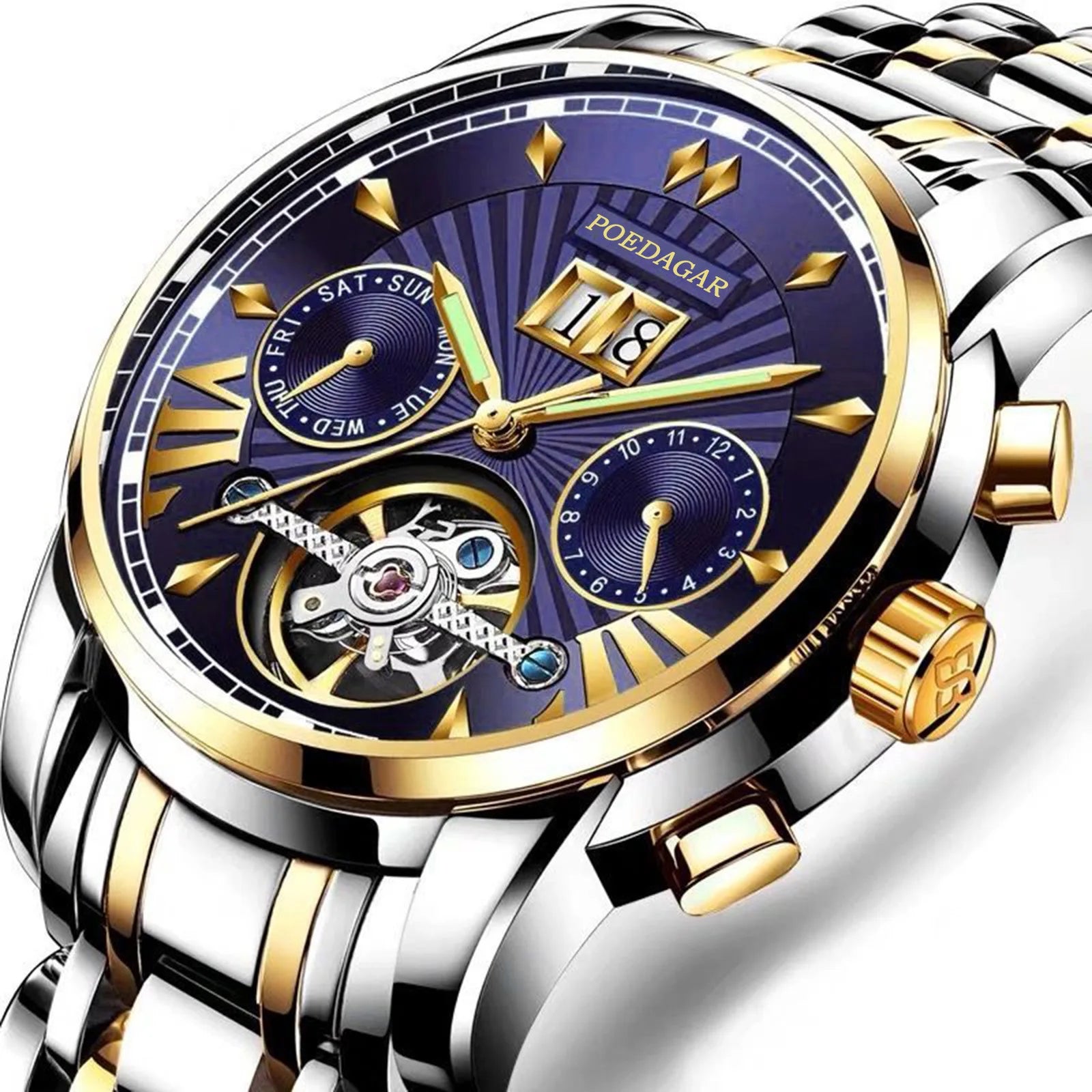 Poedagar Luxury Waterproof Mechanical Watch