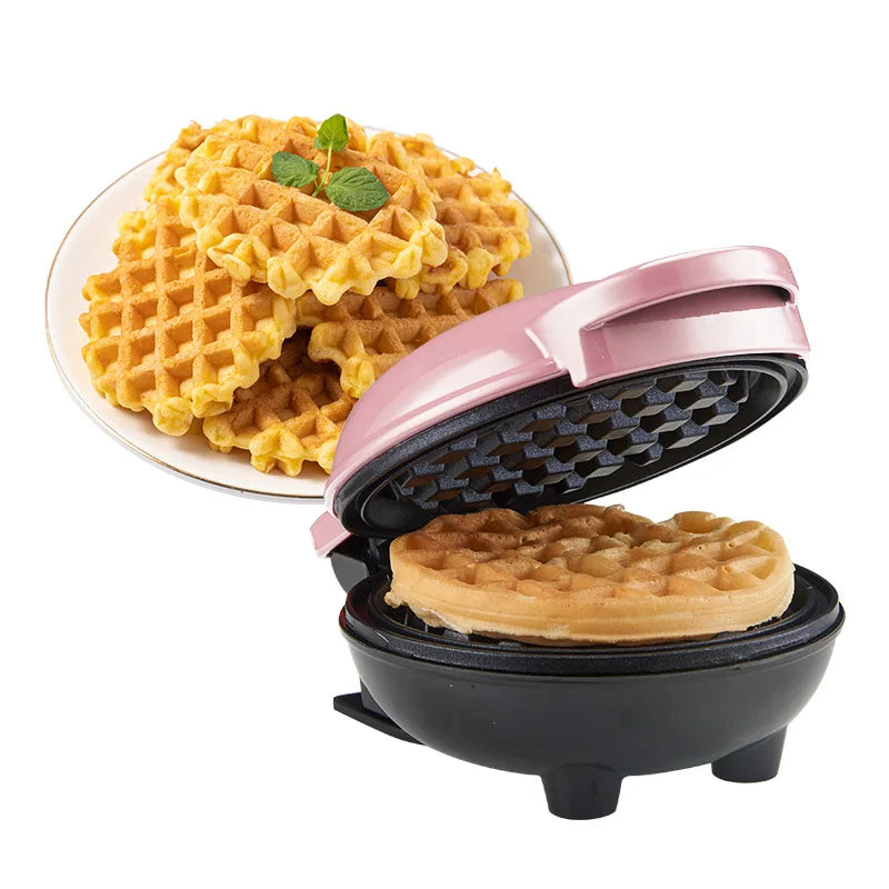 Customizable Mini Waffle Maker - 5 Colors, Easy Clean