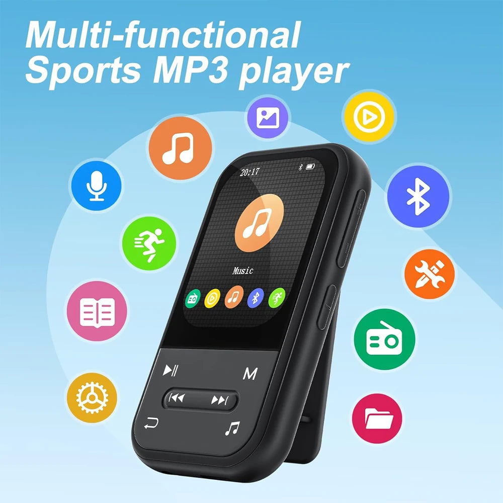 Portable Clip-On for Bluetooth MP3 Player FM Radio Voice Recorder for