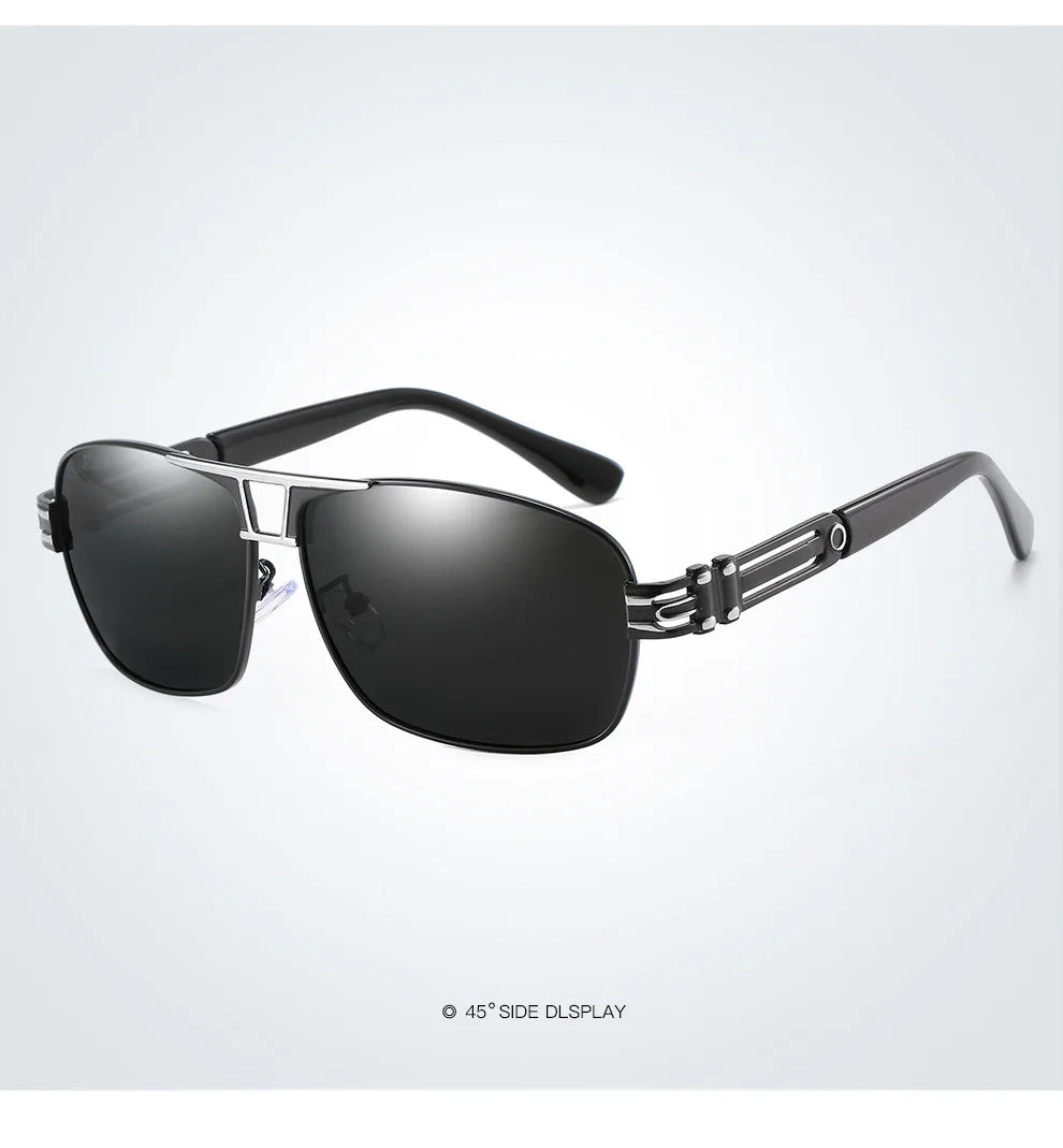 Men's Polarized Metal Frame Pilot Sunglasses