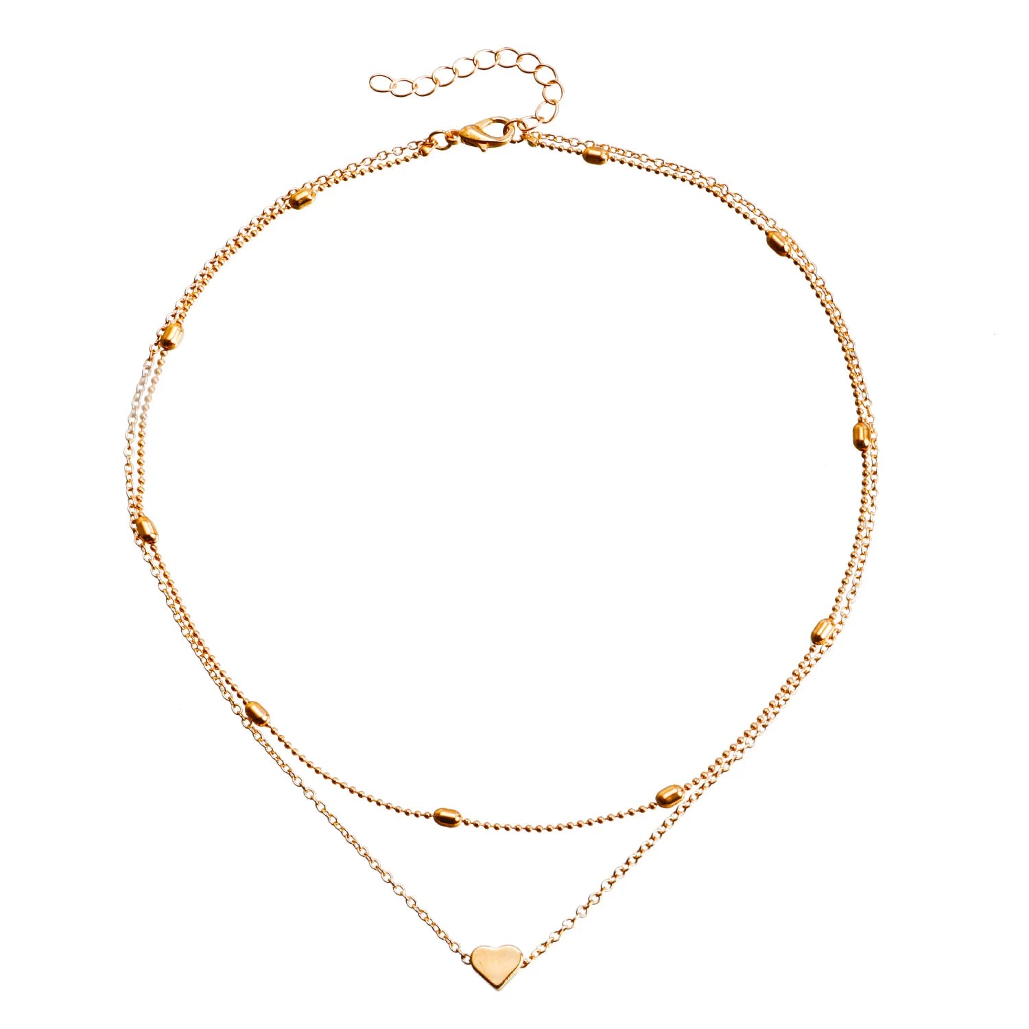 Minimalist Heart Layered Necklace for Women