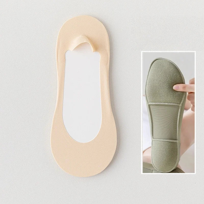 Non Slip Seamless No Show Socks Cushion Sole Sweat