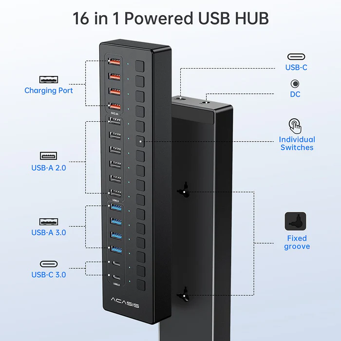 16 Port USB-C Hub Splitter