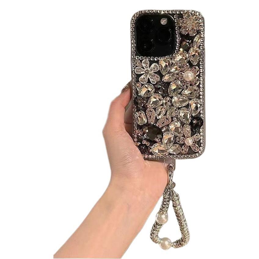 Luxury Bling Rhinestone Flower Protective Case for iPhone