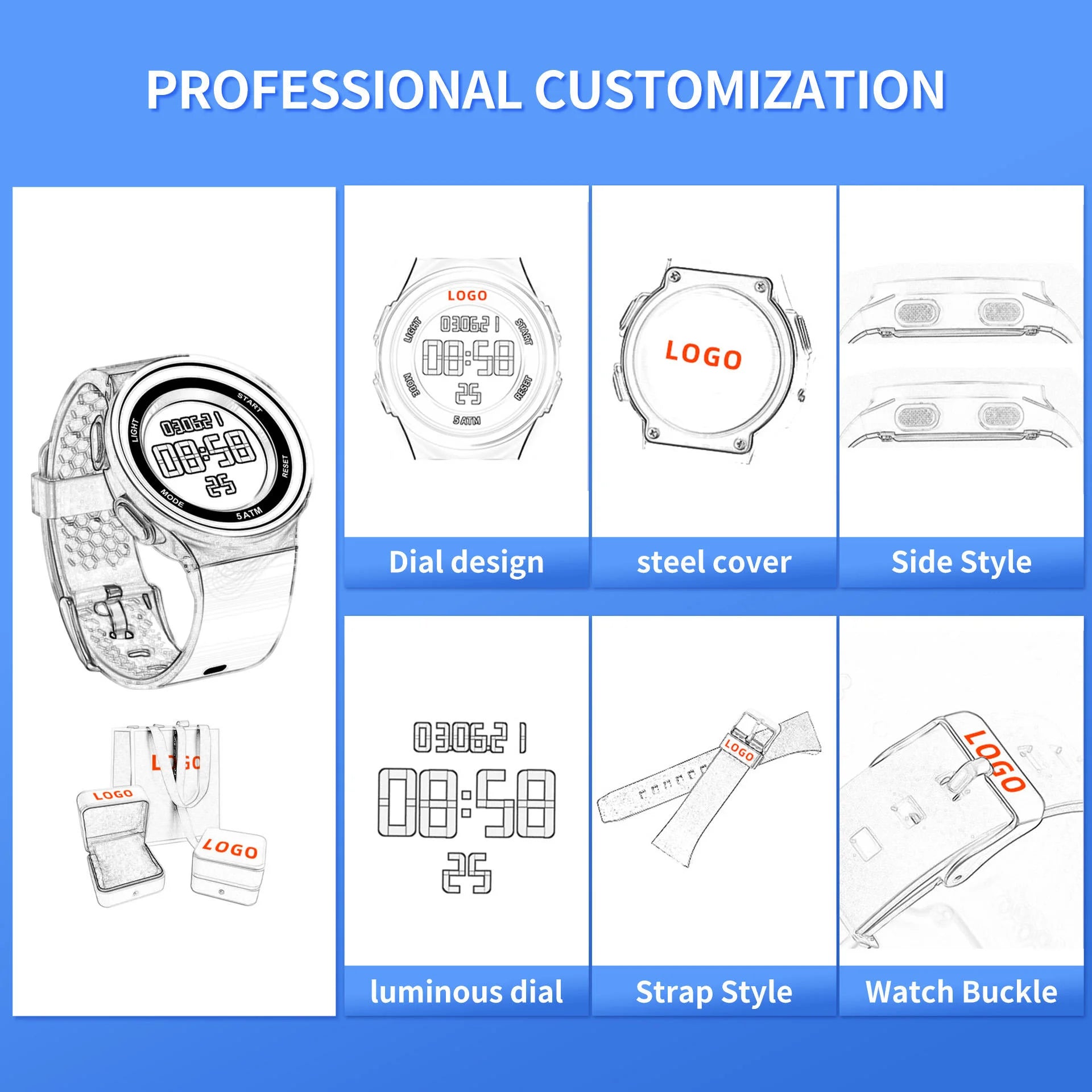 Stylish Digital Watches for Girls - Square Design