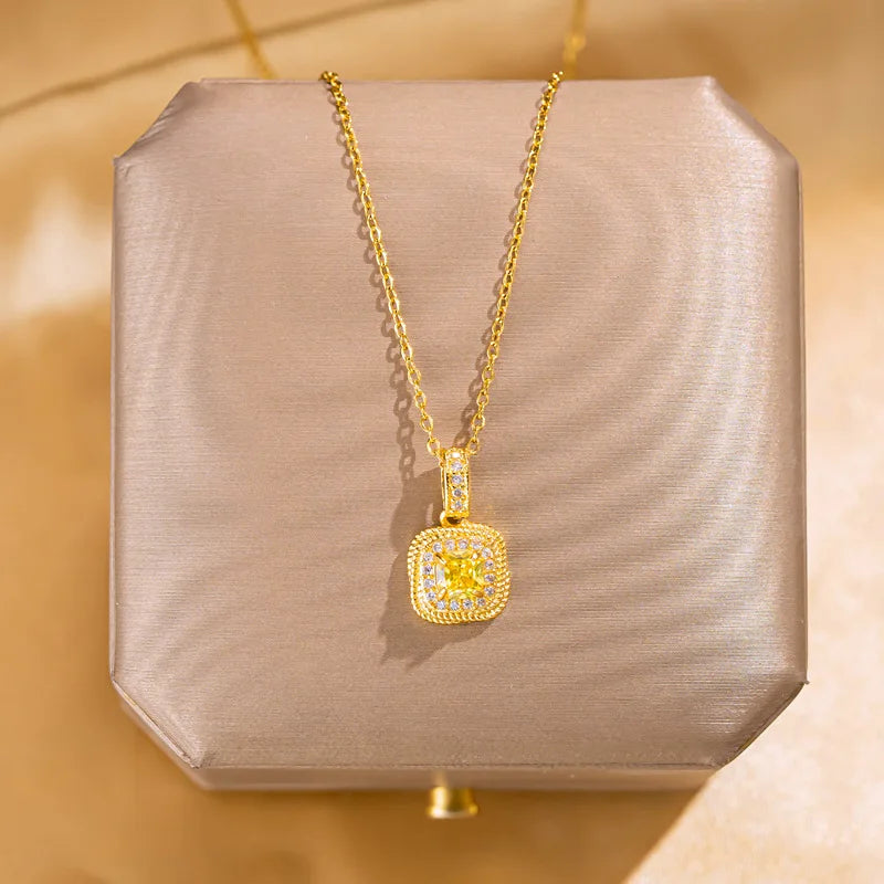 Gold Plated Zircon Diamond Collar Necklace