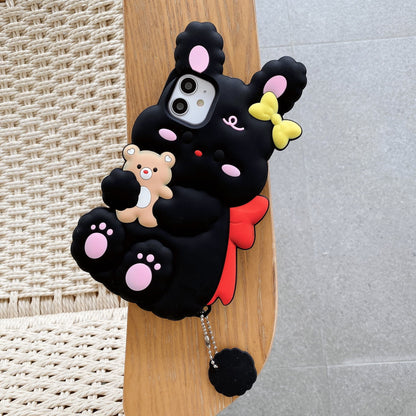 3D Cute Silicone Mobile Phone Back Cover Cartoon Design Case for Girls for iPhone