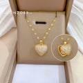 Elegant Peach Heart Seashell Necklace