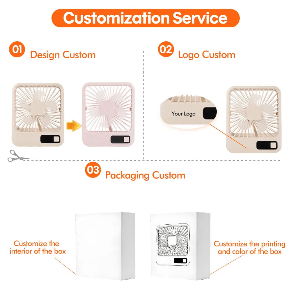 Wholesale Quiet USB Desk Fan Portable Small Personal Fan with 3