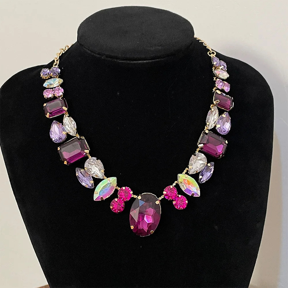 Luxury Alloy Flower Bridal Necklace & Earrings Set