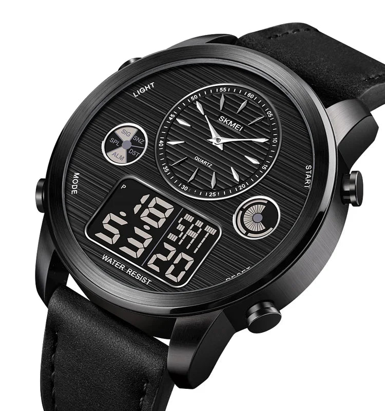 Skmei 1653 Analog Digital Leather Watches