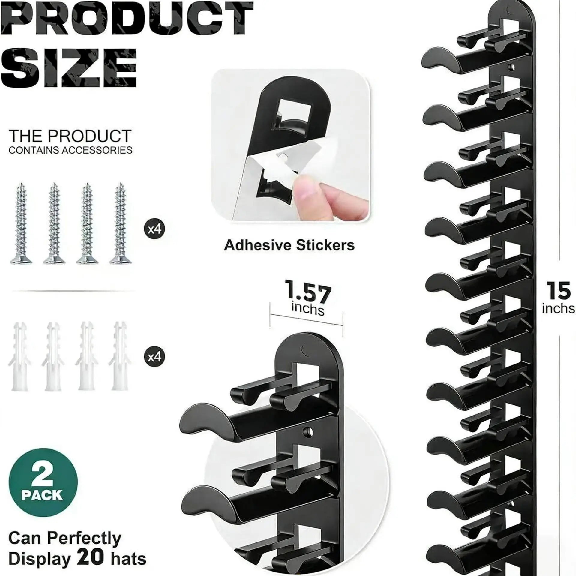 Wall Mounted Baseball Cap Storage Rack Plastic Hat Organizer Cap