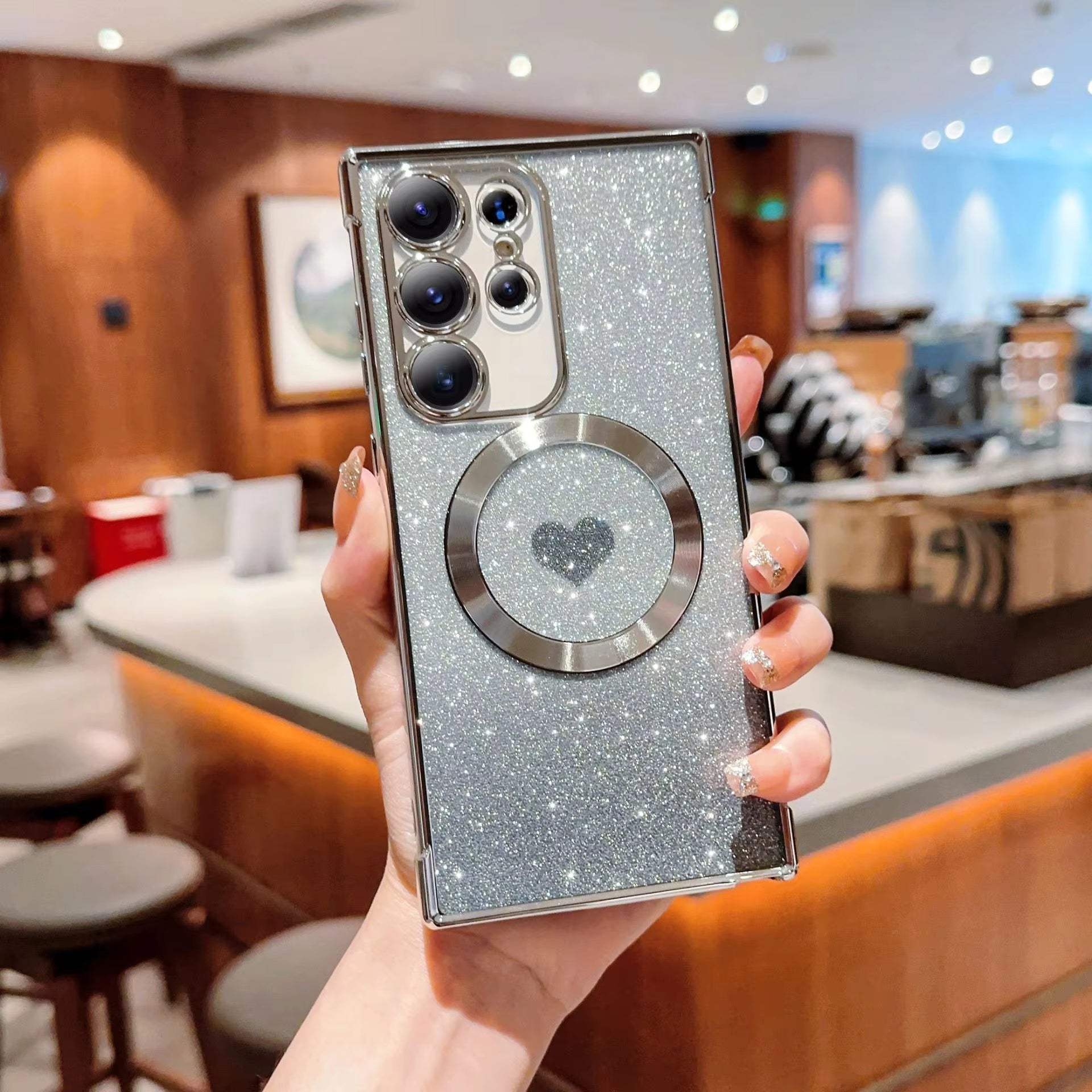 Luxury Gradient Glitter Love Heart Case for Samsung