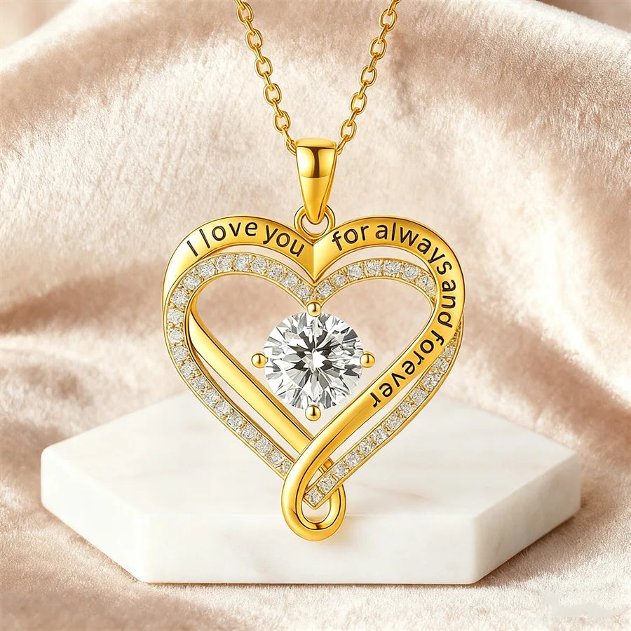 Novirasine Eternal Heart Double Layered Necklace