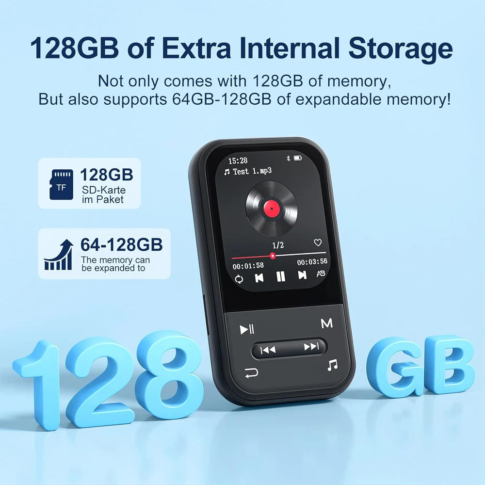 Portable Clip-On for Bluetooth MP3 Player FM Radio Voice Recorder for