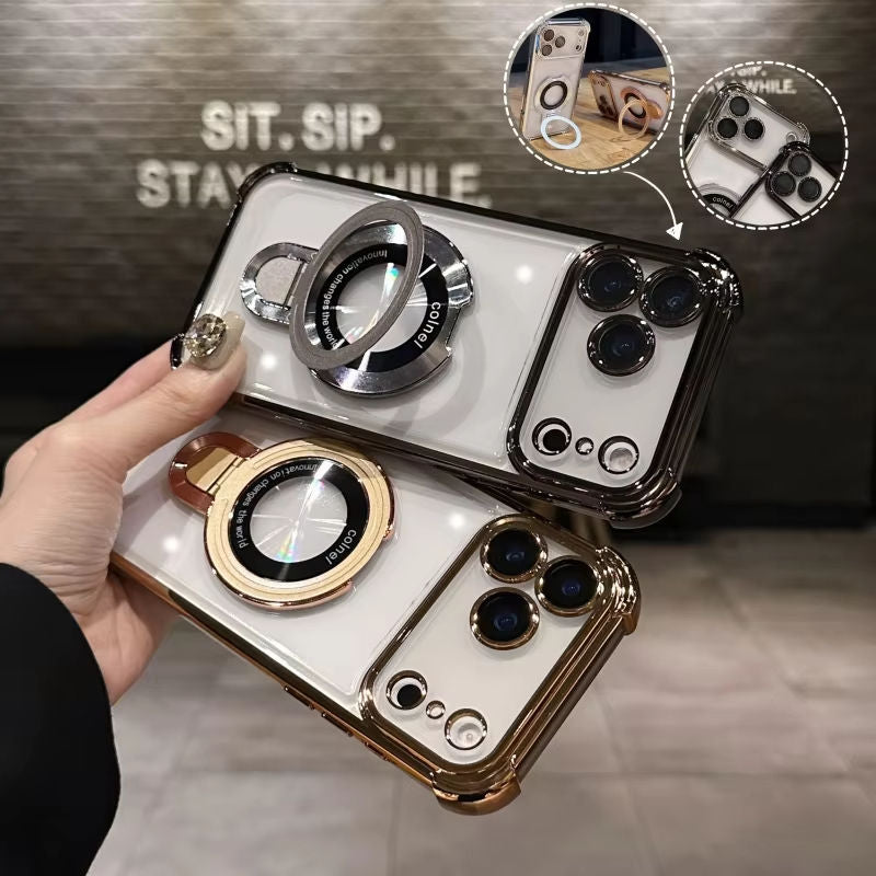 Magnetic Ring Transparent iPhone Case