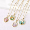 Elegant Oil Painting Necklace with Pearl Pendant