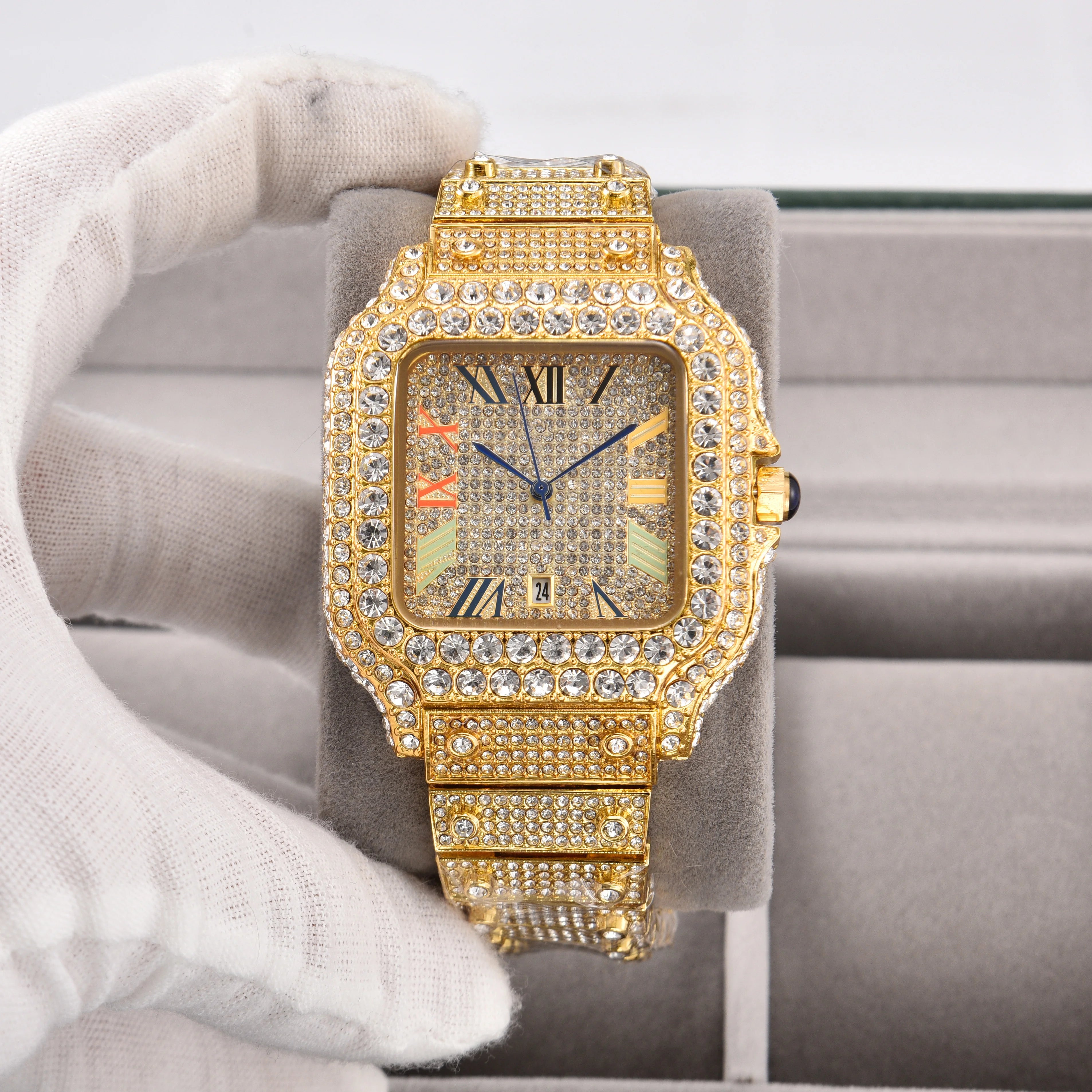 Luxury Square Diamond Watches for Men