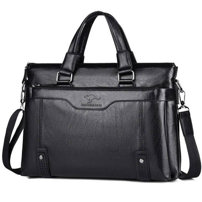 Men’s PU Leather Laptop Bag – Business Office Shoulder Briefcase & Handbag for Professionals