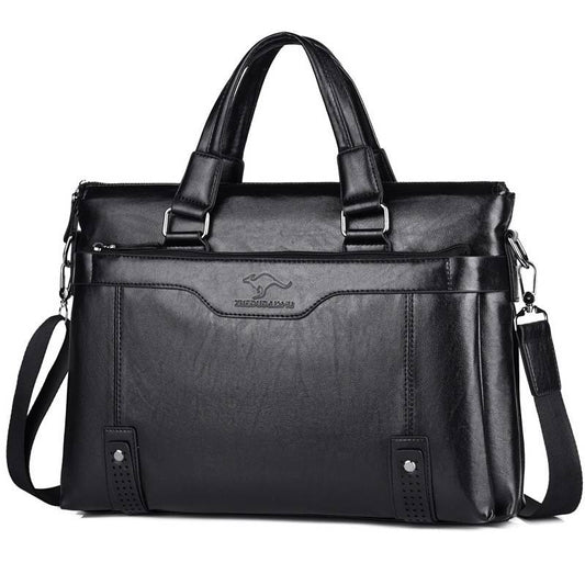Men’s PU Leather Laptop Bag – Business Office Shoulder Briefcase & Handbag for Professionals