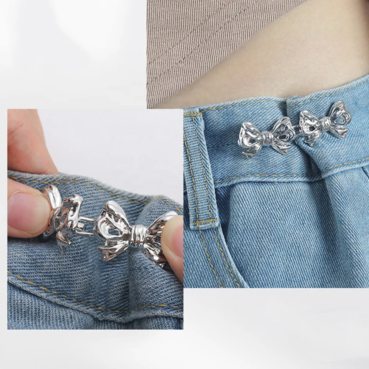 No Sew Jeans Metal Buttons Easy Clip Perfect Fit Instant Universal