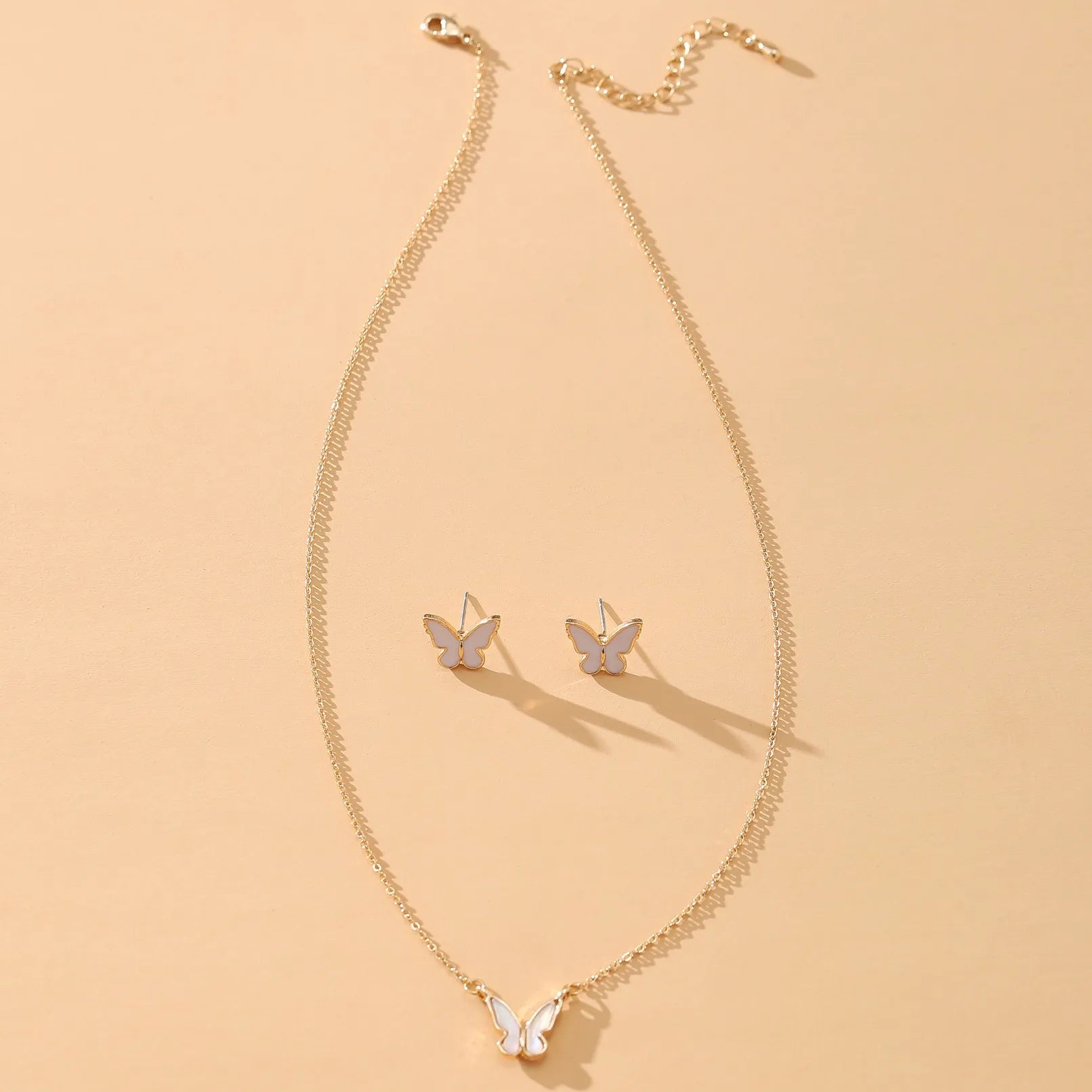 Elegant Oil-Drop Butterfly Jewelry Set