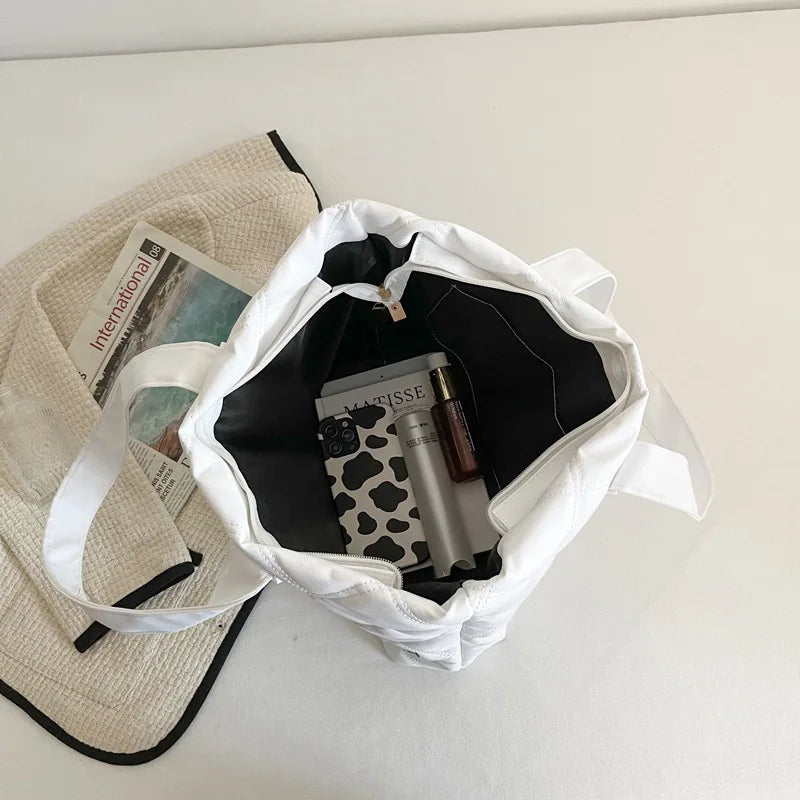 Large Capacity Nylon Women's Shoulder Bags Casual Trendy Thread
