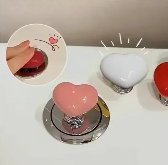 Heart Shape Toilet Flush Button