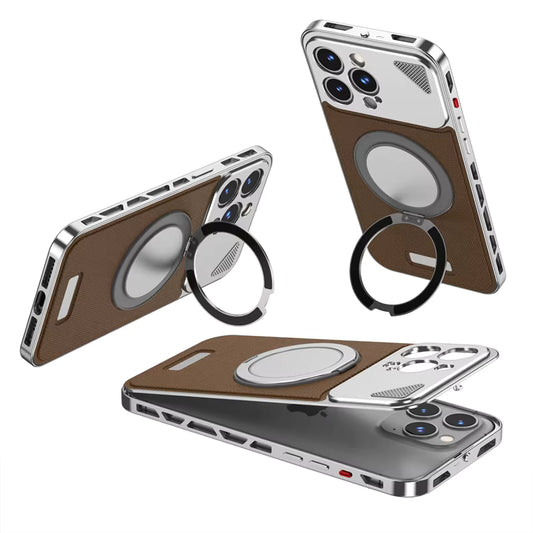 Magnetic Metal Bumper 360° Rotating Stand Case for iPhone – Shockproof Elastic Snap Protective Cover
