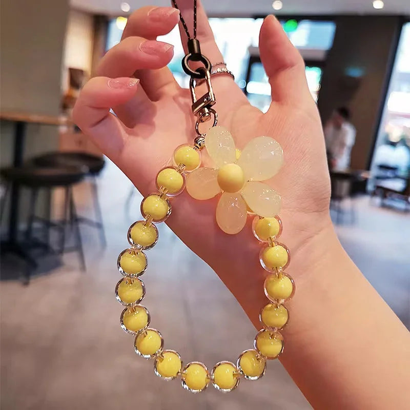 Candy Color Bead Flower Phone Chain